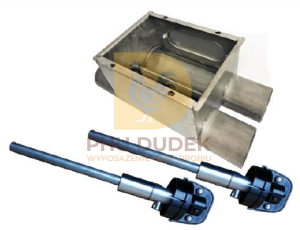 Przyłącze jarzmo pod silos podwójne ocynkowane 75 z wałkami