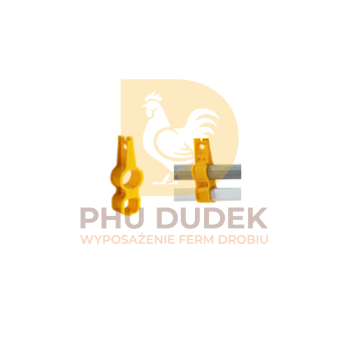 Wieszak żółty  uchwytem do linii pojenia 22x22mm z profilem okrągłym Ø27mm