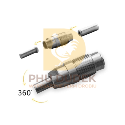 Smoczek dla brojlerów bEST 1/8" 130ml Stal nierdzewna A2 - gruby trzpień