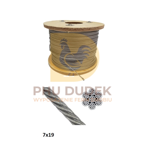 Linka kwasoodporna 3mm  7x19 A4 316 (250m)